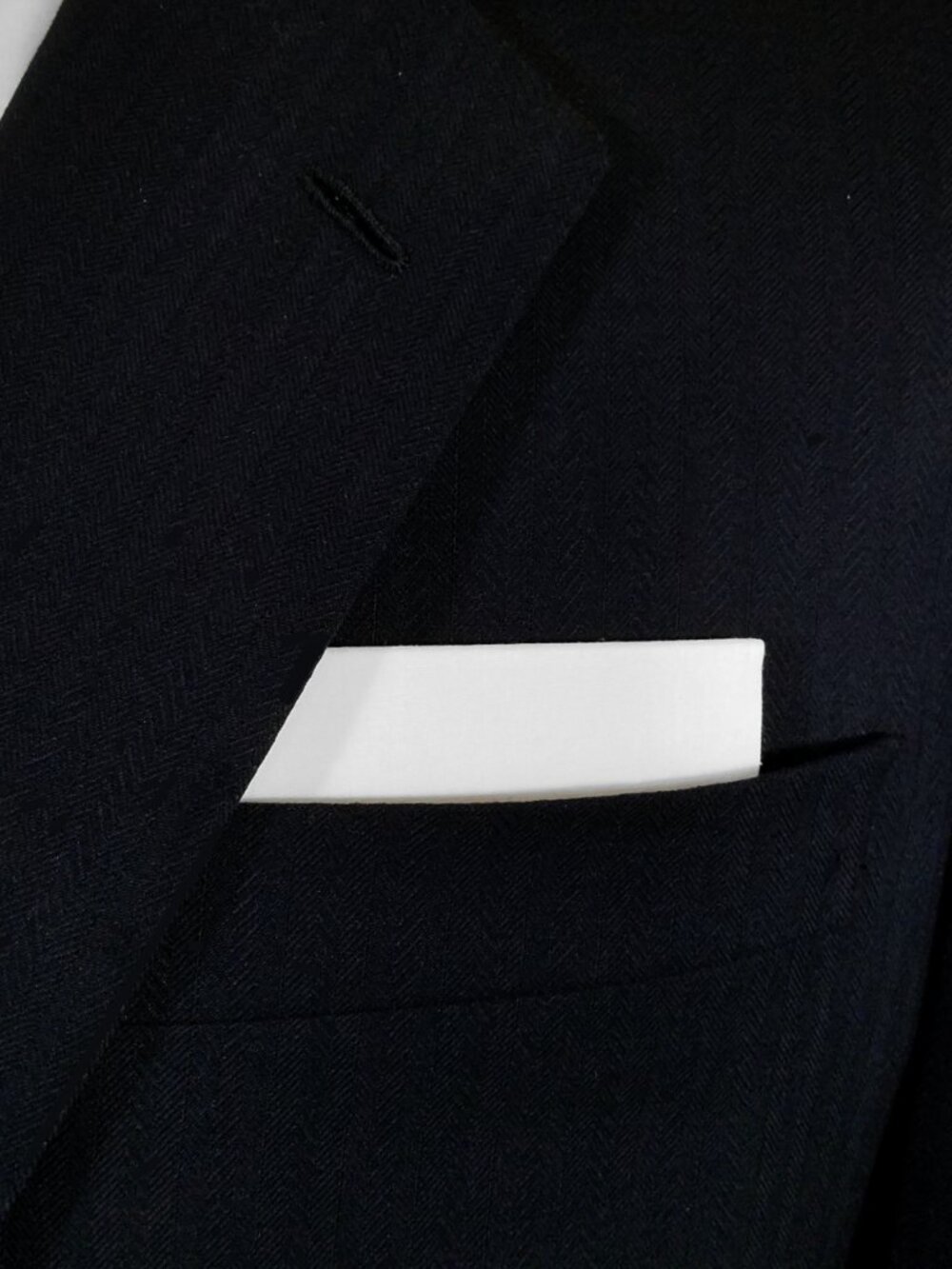 NEW White 100% Cotton Single Pre-Folded Pocket Square Handkerchief Insert - Picture 3 of 7
